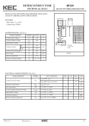 BF420 Datasheet PDF KEC