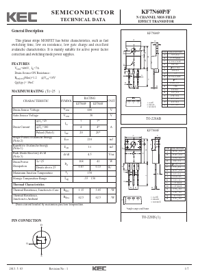 KF7N60F Datasheet PDF KEC