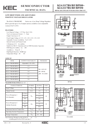 KIA1117BPI00 Datasheet PDF KEC