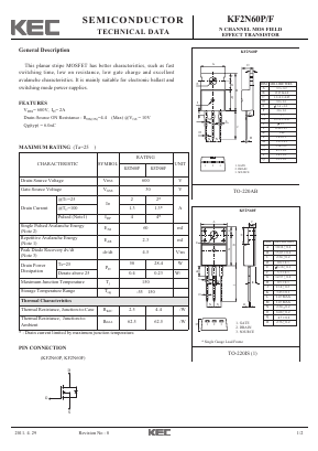 KF2N60PF Datasheet PDF KEC