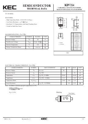 KDV214 Datasheet PDF KEC