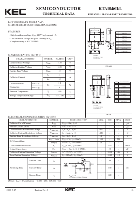 KTA1045D Datasheet PDF KEC