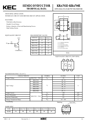 KRA751E Datasheet PDF KEC