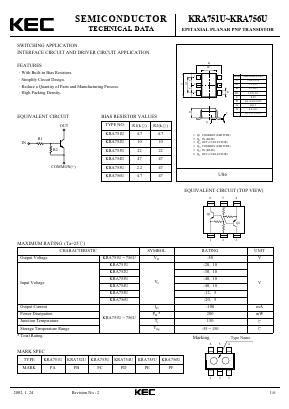 KRA754U Datasheet PDF KEC