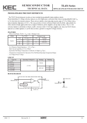 TL431B Datasheet PDF KEC