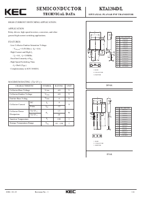 KTA1204 Datasheet PDF KEC