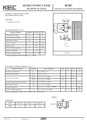 BC807-25 Datasheet PDF KEC