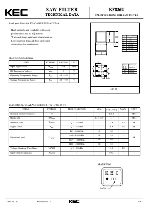 KF836U Datasheet PDF KEC