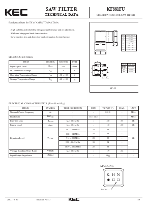 KF881FU Datasheet PDF KEC
