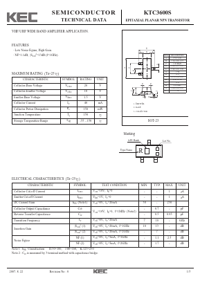 KTC3600S Datasheet PDF KEC