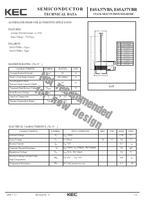 E65A37VBS Datasheet PDF KEC