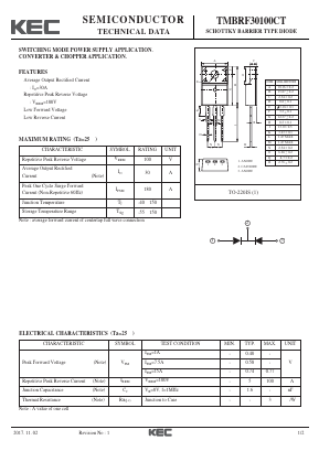TMBRF30100CT Datasheet PDF KEC