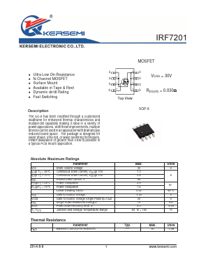 IRF7201 Datasheet PDF Kersemi Electronic Co., Ltd.