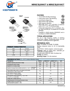 MBRB20100CT-E3/4W Datasheet PDF Kersemi Electronic Co., Ltd.