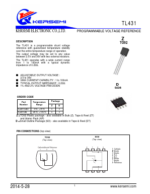 TL431ACDT Datasheet PDF Kersemi Electronic Co., Ltd.