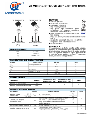 MBR1545CTP Datasheet PDF Kersemi Electronic Co., Ltd.