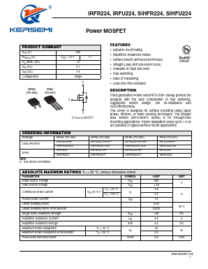 SIHFR224TL-E3A Datasheet PDF Kersemi Electronic Co., Ltd.