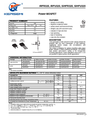 IRFR320TRR Datasheet PDF Kersemi Electronic Co., Ltd.