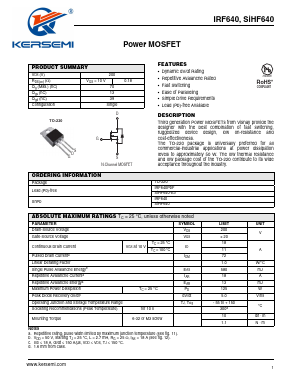 SIHF640-E3 Datasheet PDF Kersemi Electronic Co., Ltd.