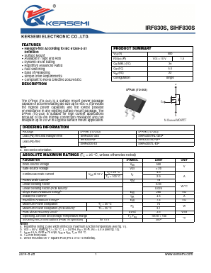 IRF830SPBF Datasheet PDF Kersemi Electronic Co., Ltd.