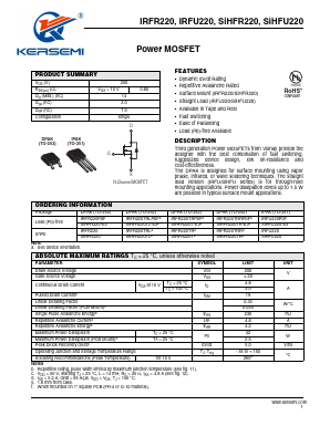 IRFR220 Datasheet PDF Kersemi Electronic Co., Ltd.