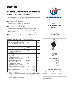 MCR16N Datasheet PDF Kersemi Electronic Co., Ltd.