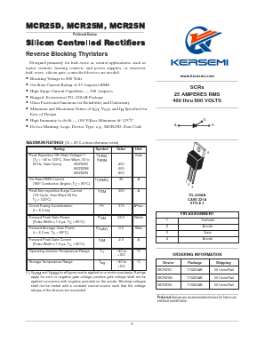 MCR25M Datasheet PDF Kersemi Electronic Co., Ltd.