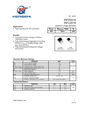 IRFU3518 Datasheet PDF Kersemi Electronic Co., Ltd.