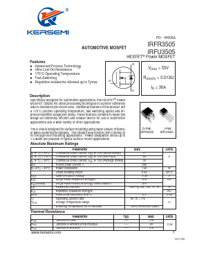 IRFU3505 Datasheet PDF Kersemi Electronic Co., Ltd.