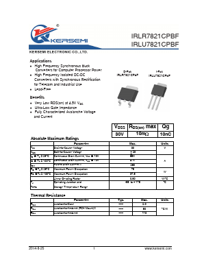 IRLR7821C Datasheet PDF Kersemi Electronic Co., Ltd.