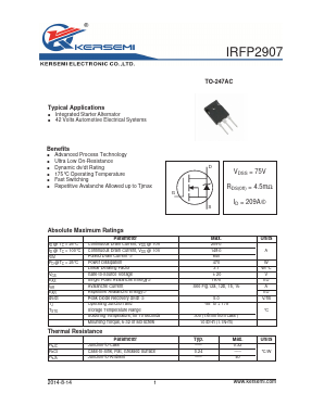 IRFP2907 Datasheet PDF Kersemi Electronic Co., Ltd.