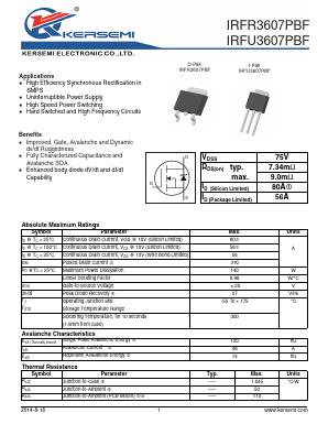 IRFU3607 Datasheet PDF Kersemi Electronic Co., Ltd.