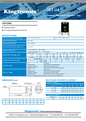 GKT-UA Datasheet PDF Kingtronics International Company
