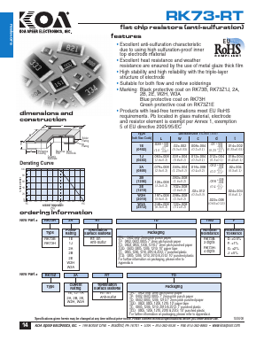 RK73-RT Datasheet PDF KOA Speer Electronics, Inc.