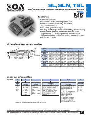 TSL1TTEDR221F Datasheet PDF KOA Speer Electronics, Inc.