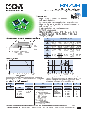 RN73H1ETTP1002B25 Datasheet PDF KOA Speer Electronics, Inc.