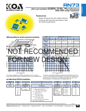 RN732ALTDD1002C10 Datasheet PDF KOA Speer Electronics, Inc.