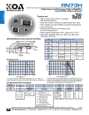 RN73H2AGTP1002C25 Datasheet PDF KOA Speer Electronics, Inc.