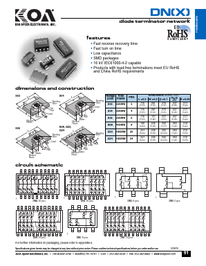 DN3Q20TTE Datasheet PDF KOA Speer Electronics, Inc.