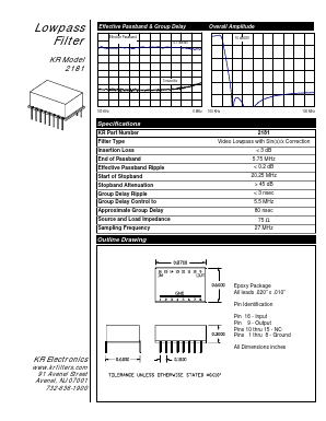 2181 Datasheet PDF KR Electronics, Inc.
