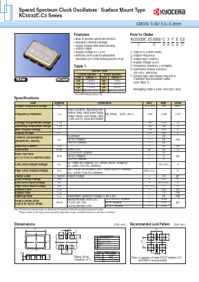 KC5032E-C3 Datasheet PDF Kyocera Kinseki Corpotation
