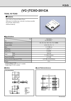 TCXO-201CA Datasheet PDF Kyocera Kinseki Corpotation