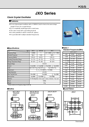 JXO-5S Datasheet PDF Kyocera Kinseki Corpotation
