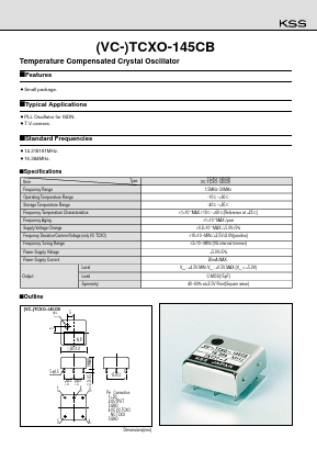 TCXO-145CB Datasheet PDF Kyocera Kinseki Corpotation