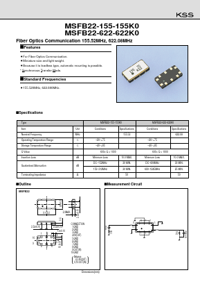 MSFB22-155-155K0 Datasheet PDF Kyocera Kinseki Corpotation