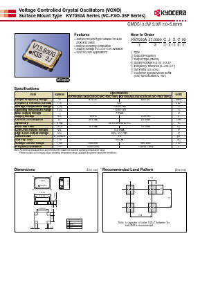 VC-FXO-35F Datasheet PDF Kyocera Kinseki Corpotation
