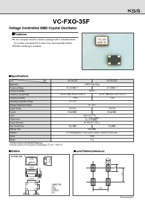 VC-FXO-35F Datasheet PDF Kyocera Kinseki Corpotation