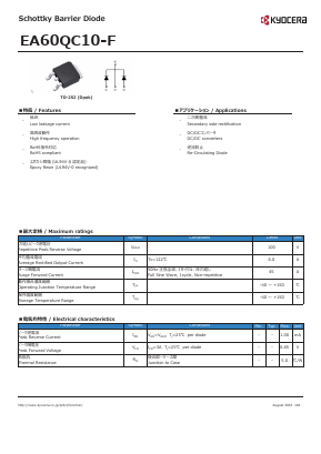 EA60QC10-F Datasheet PDF Kyocera Kinseki Corpotation