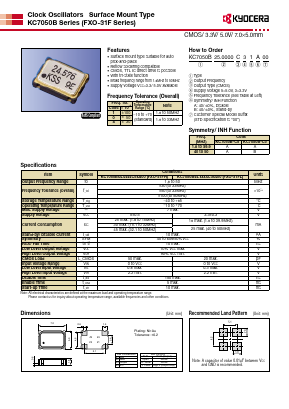 KC7050B Datasheet PDF Kyocera Kinseki Corpotation