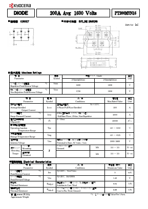PT200MYN16 Datasheet PDF Kyocera Kinseki Corpotation